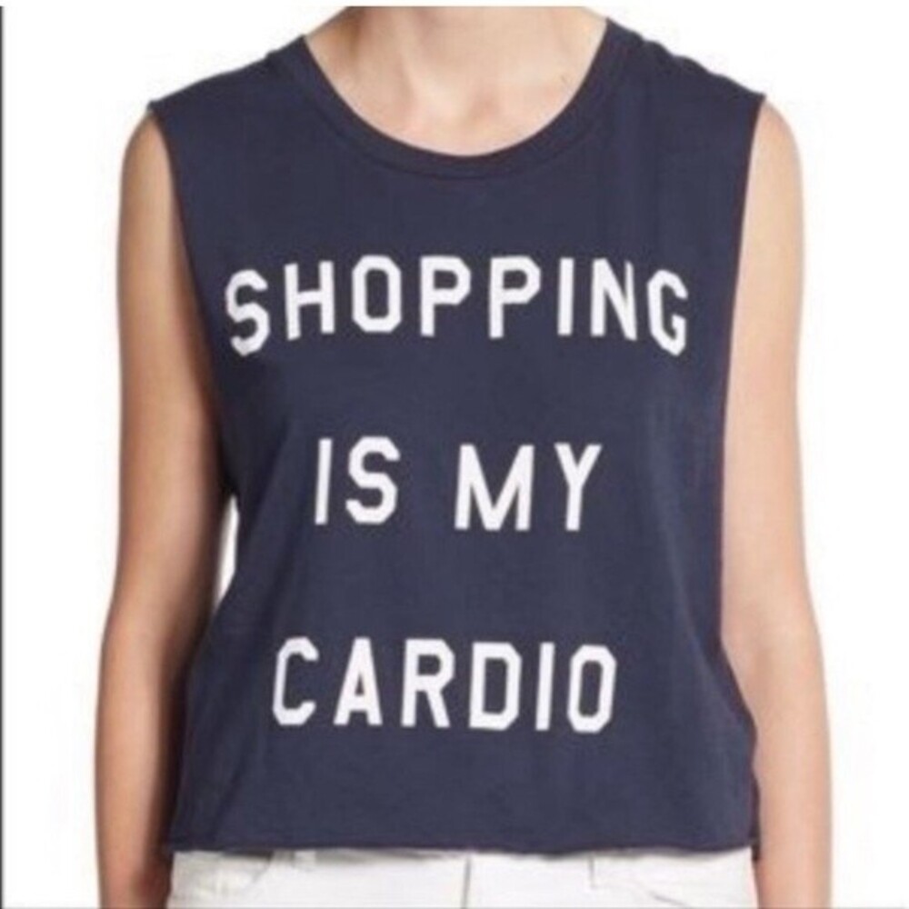 Wildfox Shopping Is My Cardio Tank Size Medium Summer Vacation Casual